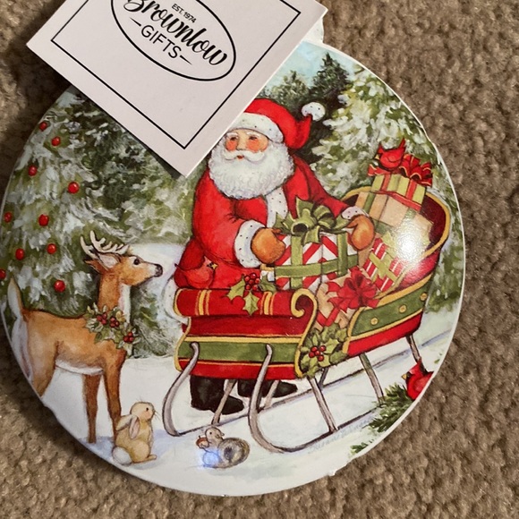 Brown low sSanta with Sleigh Ornament - Picture 2 of 3